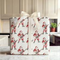 Electric Guitar Santa Wrapping Paper, Rockstar Santa Wrapping Paper, Rock and Roll Christmas Wrapping Paper, Musician Gift Wrap Roll
