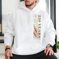 America 250 Years Hoodie | Vintage Patriotic Flag Cross Design 1776-2026 | Soft Cotton Blend Unisex Pullover | Gift for History Lovers
