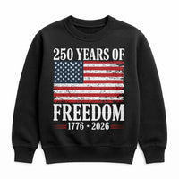250 Years Of Freedom Sweatshirt | Patriotic American Flag Graphic | Premium Cotton Blend | Unisex Semiquincentennial Independence Day Gift