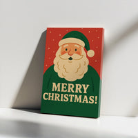 Merry Christmas Wall Canvas Decor, Retro Santa Claus Canvas Art, Vintage Holiday Canvas Print, Festive Winter Home Wall Art Decor