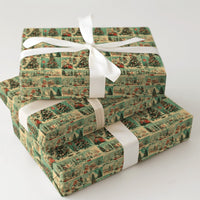 Retro Holiday Collage Gift Wrap, Vintage Christmas Wrapping Paper, Mid Century Wrapping Paper, Nostalgic Gift Wrap Roll