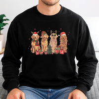 Festive Dog Holiday Sweater, Golden Retriever Christmas Sweatshirt, Adorable Pet Lover Crewneck, Winter Dog Mom Pullover, Xmas Present for Dog Mom