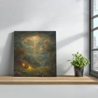 Bethlehem Shepherds Divine Light Painting, Nativity Shepherds Square Canvas, Christian Christmas Wall Decor, Religious Holiday Present