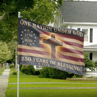 One Nation Under God House Flag | 250 Years of Blessings 1776-2026 Americana Design | Premium Double-Sided Polyester | Patriotic Gift for Home Decor Lovers
