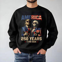 America 250 Years Sweatshirt | Patriotic Trump Washington 1776-2026 Graphic | Premium Cotton Blend Comfort Sweatshirt | Gift for Political History Fans