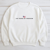 250 Years of Freedom Sweatshirt | American Flag USA Map Minimalist Graphic | Soft Cotton Blend Unisex Pullover | Patriotic Gift for American Pride