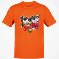 Humorous Xmas Pug Dog Shirt, Pug Christmas Socks T-Shirt, Holiday Animal Graphic Tee, Christmas Puppy Santa T-Shirt, Dog Lover Present