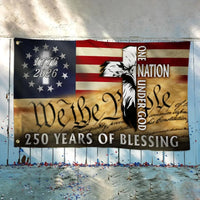 250 Years of Blessing Patriotic House Flag | 1776-2026 Eagle Cross Design | UV-Resistant Double-Sided Grommet Flag | American Heritage Decor
