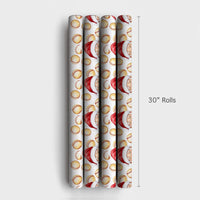 Baseball Christmas Gift Wrap, Watercolor Baseball Santa Wrapping Paper, Santa Head Holiday Wrapping Paper, Baseball Player Xmas Gift Wrap