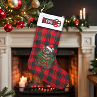 Red Buffalo Plaid Pet Stocking, Personalized Cat Christmas Stocking, Custom Cat Name Holiday Stocking, Pet Lover Xmas Mantle Decor Present