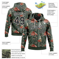 Personalized Name Number Sweatshirt, Custom Christmas Sports Hoodie, 3D Graphic Pullover Hoodie, Holiday Game Day Present Apparel