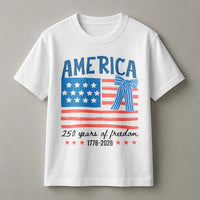America 250th Anniversary T-Shirt | 250 Years of Freedom 1776-2026 Flag Design | Premium Soft Cotton Unisex Tee | Patriotic Gift for History Lovers