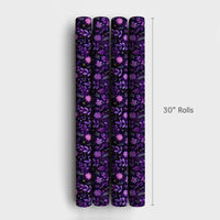 Celestial Floral Wrapping Paper, Purple Poinsettia Wrapping Paper, Dark Botanical Wrapping Paper, Elegant Christmas Gift Wrap