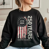 250 Years USA T-Shirt | Quarter Millennial 1776-2026 Distressed Flag | Premium Soft Cotton | Patriotic Collector's Gift