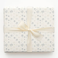 Neutral Winter Gift Wrap, Muted Snowflake Wrapping Paper, Minimalist Blue Beige Wrapping Paper, Elegant Christmas Holiday Wrapping Paper