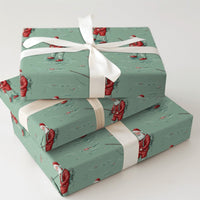 Angler Santa Gift Wrap, Fishing Santa Christmas Wrapping Paper, Humorous Fisherman Wrapping Paper, Outdoorsy Holiday Gift Wrap Roll