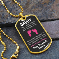 First Time Dad Dog Tag Necklace, Daddy to Be Dog Tag Necklace, Baby Bump Dog Tag Pendant, Expecting Father Christmas Keepsake Jewelry
