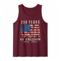 Patriotic USA Flag Tank Top | 250 Years of Freedom Vintage 1776-2026 Graphic | Soft Breathable Lightweight Fabric | Unisex Independence Day Gift