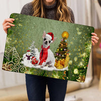 Santa Hat Dog Doormat, Chihuahua Christmas Doormat, Snow Tree Christmas Doormat, Winter Dog Welcome Mat, Holiday Home Decor Present