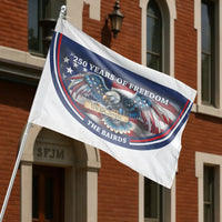 Patriotic American Eagle House Flag | Custom Name 250 Years of Freedom Design | Double Sided Polyester | Collector's Yard Decor Gift