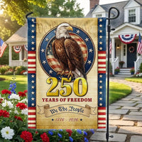 250 Years of Freedom Garden Flag | We The People 1776-2026 Patriotic Eagle Design | Double-Sided Weather-Resistant Polyester | Americana Yard Decor
