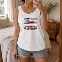 Distressed American Flag Tank Top | 250 Years of Freedom 1776-2026 Graphic | Soft Breathable Unisex Fit | Patriotic 4th of July Gift