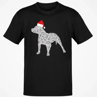 Festive Dog Lover Holiday Shirt, Pitbull Santa Hat Christmas T-Shirt, Adorable Xmas Pittie Graphic Tee, Winter Merry Christmas Dog T-Shirt