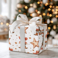 Western Watercolor Santa Gift Wrap, Cowboy Santa Christmas Wrapping Paper, Rustic Country Holiday Wrapping Paper, Western Xmas Gift Wrap
