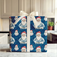 Medical Scrubs Santa Gift Wrap, Doctor Santa Christmas Wrapping Paper, Nurse Holiday Wrapping Paper, Healthcare Worker Xmas Gift Wrap