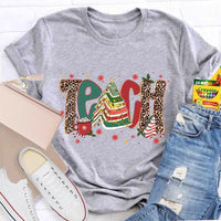 Bookish Xmas Tree T-Shirt, Teacher Christmas Books Tree Shirt, Reading Teacher Holiday Shirt, School Educator Tee, Book Lover Christmas Present