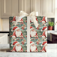 Casino Holiday Gift Wrap, Santa Playing Poker Wrapping Paper, Humorous Christmas Wrapping Paper, Card Player Gift Wrap Roll, Xmas Present Paper