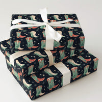 Cowboy Boots Holiday Gift Wrap, Western Christmas Wrapping Paper, Rustic Country Wrapping Paper, Cowboy Gift Wrap, Cowgirl Holiday Gift Wrap