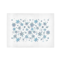 Winter Holiday Hallway Runner Rug, Blue Snowflake Runner Rug, Festive Christmas Floor Mat, Seasonal Area Rug, Winter Wonderland Decor