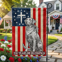 Labrador Retriever Garden Flag Patriotic | 250 Years of Blessings Betsy Ross Design | Double-Sided Polyester | Dog Lovers Memorial Gift