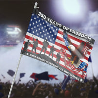 250 Years of Freedom House Flag | American Eagle & Military Silhouette Design | Premium Weather-Resistant Polyester | Patriotic Gift for Veterans