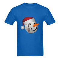 Christmas Baseball T-Shirt, Baseball Santa Hat Shirt, Adorable Snowman Face Holiday Tee, Sports Graphic Shirt, Xmas Present for Baseball Player