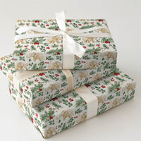 Watercolor Holly Elephant Gift Wrap, Baby Elephant Wrapping Paper, Adorable Christmas Elephant Wrapping Paper, Holiday Baby Shower Present Wrap