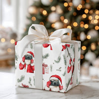 Vintage Camera Holiday Gift Wrap, Santa Photographer Christmas Wrapping Paper, Adorable Santa Wrapping Paper, Photography Lover Gift Wrap Roll