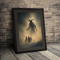 Dark Fantasy Demon Canvas Print, Krampus Canvas Wall Art, Gothic Horror Christmas Canvas, Spooky Holiday Wall Decor, Winter Myth Present
