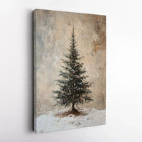 Snowy Winter Landscape Canvas Print, Christmas Tree Canvas Wall Art, Holiday Scene Canvas Decor, Festive Seasonal Wall Art, Xmas Present