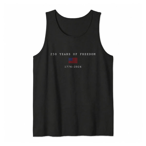 America 250th Birthday Tank Top | 250 Years of Freedom 1776-2026 US Flag | Premium Soft Lightweight Fabric | Patriotic July 4th Summer Gift for Men & Women