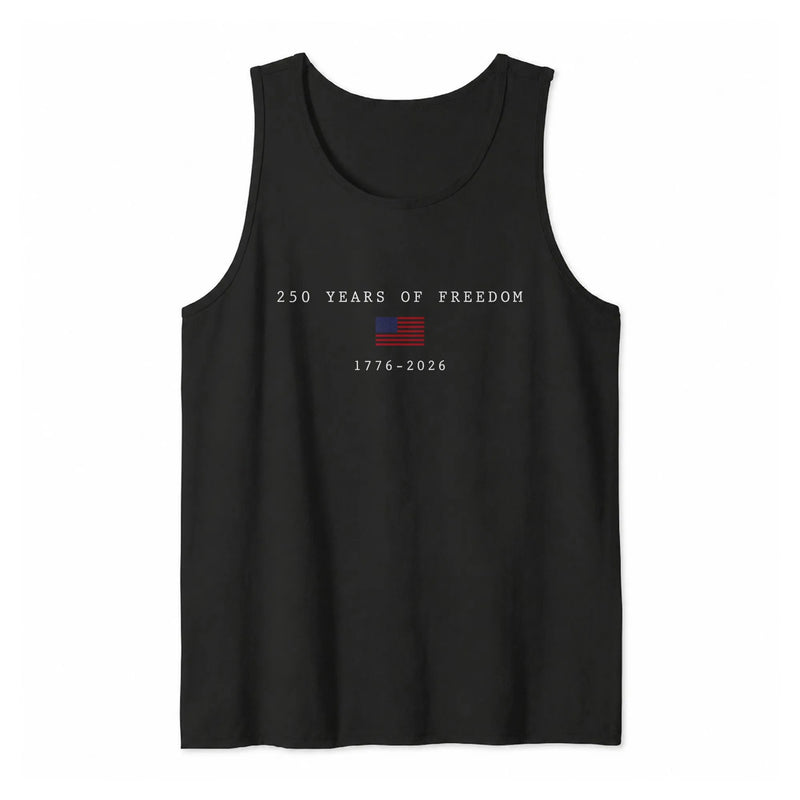America 250th Birthday Tank Top | 250 Years of Freedom 1776-2026 US Flag | Premium Soft Lightweight Fabric | Patriotic July 4th Summer Gift for Men & Women
