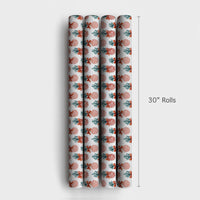 Pink Fruit Holiday Gift Wrap, Tropical Pineapple Christmas Wrapping Paper, Festive Present Wrap, Unique Winter Wrapping Paper