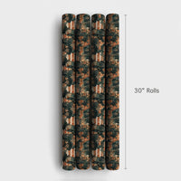 Snowy Pagoda Holiday Gift Wrap, Japanese Winter Village Wrapping Paper, Watercolor Japan Night Wrapping Paper, Asian Christmas Gift Wrap