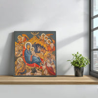 Byzantine Mary and Jesus Printable Wall Art, Nativity Orthodox Icon Digital Download, Christian Christmas Religious Print