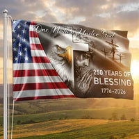 250 Years Of Blessing America Flag | One Nation Under God | UV-Resistant Polyester Grommet Flag | Patriotic Commemorative 1776-2026