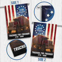 Trucker Garden Flag 250 Years | American Patriotic Semi Truck Design | Double-Sided Polyester | Outdoor Yard Decor Gift for Truckers