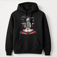 Merry Christmas Pinup Girl Hoodie, Milwaukee Christmas Hoodie, Vintage Holiday Graphic Hooded Sweatshirt, Comfy Winter Xmas Present for Her