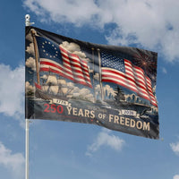 250 Years of Freedom House Flag |1776–2026 America Semiquincentennial Patriotic Art | Double-Sided Weather-Resistant Outdoor Flag | Patriotic Gift for American History Fans