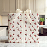 Ice Hockey Christmas Gift Wrap, Hockey Santa Wrapping Paper, Watercolor Santa Present Paper, Winter Sports Holiday Wrap, Hockey Fan Gift Wrap